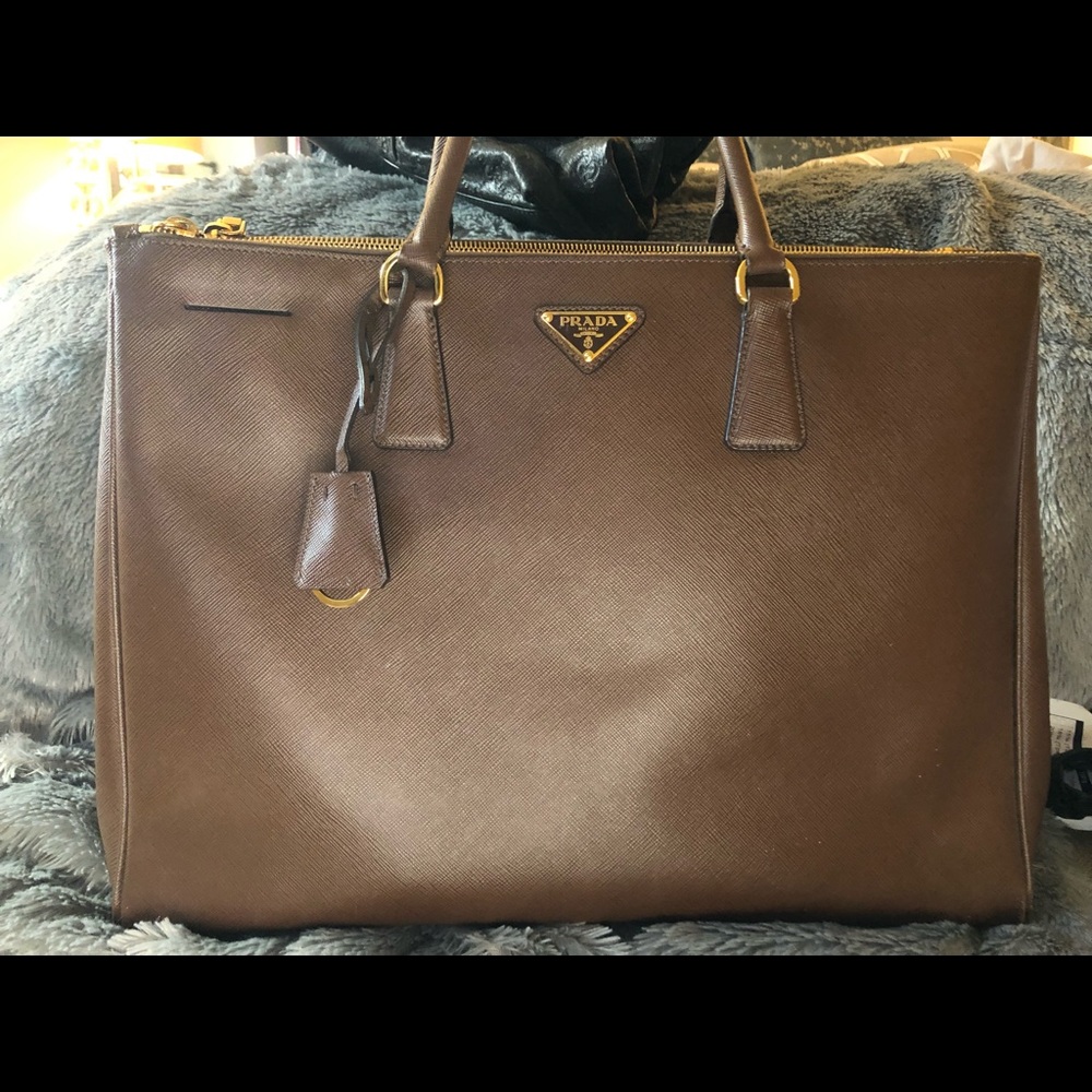 Prada Large Galleria Double Zip Tote AUTH